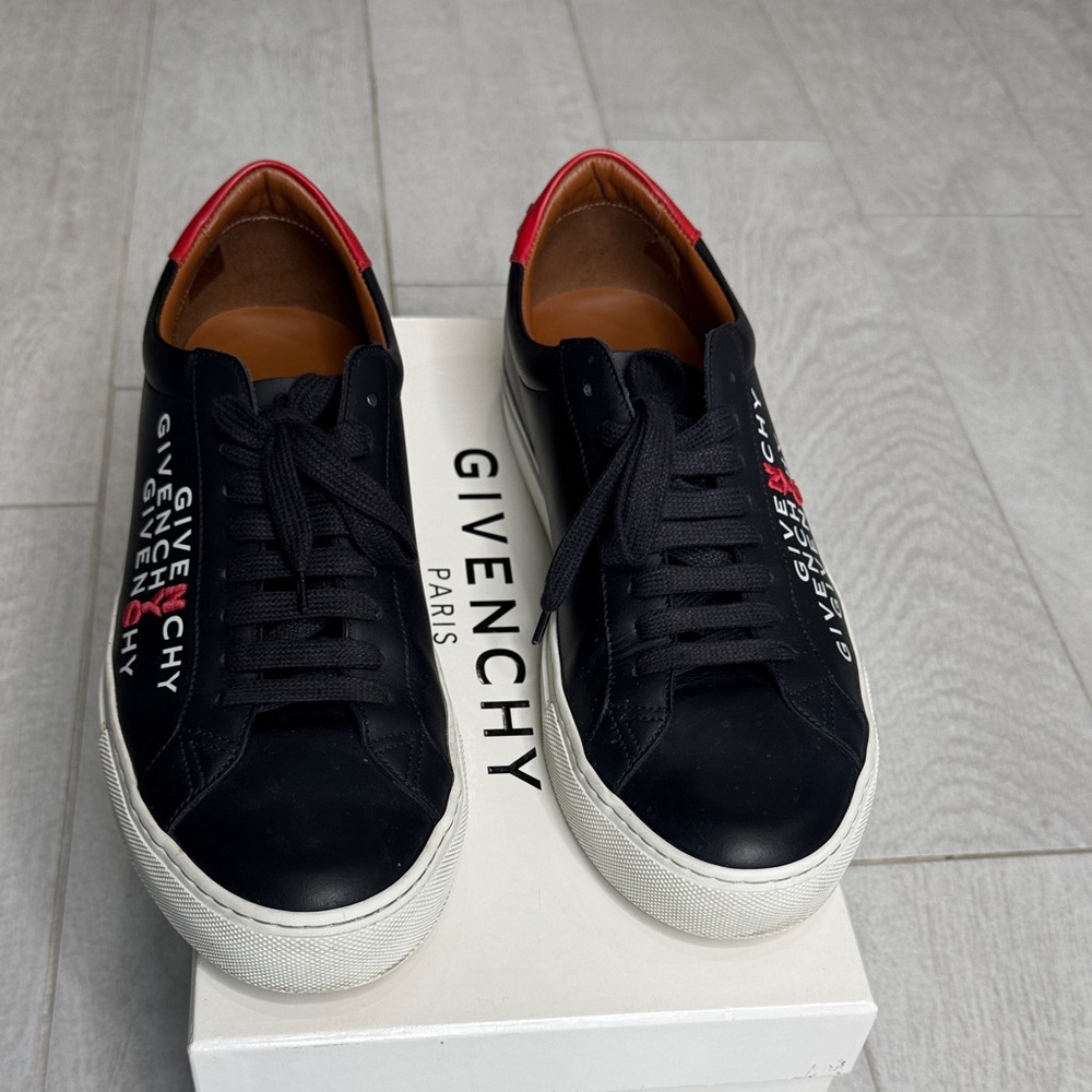 Givenchy Black and Red Logo Sneakers